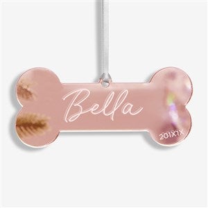 Dog Bone Personalized Acrylic Christmas Ornament - Rose Gold - 45716-RG