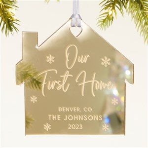 Our First Home Personalized Acrylic Ornament- Gold - 45718-G