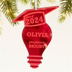 Bright Future Personalized Graduation Ornament - Red Acrylic - 45723-R