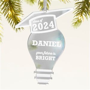 Bright Future Personalized Graduation Ornament - Silver Acrylic - 45723-S