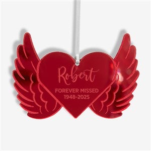 Memorial Wings Personalized Acrylic Ornament- Red - 45724-R