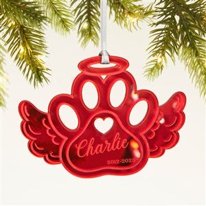 Pet Memorial Personalized Acrylic Christmas Ornament - Red - 45729-R