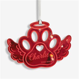 Pet Memorial Personalized Acrylic Christmas Ornament - Red - 45729-R
