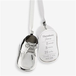 Tiny Blessing Personalized Silver Baby Bootie Metal Ornament - 45762