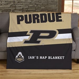 NCAA Stripe Purdue Boilermakers Personalized 50x60 Plush Fleece Blanket - 45787-F