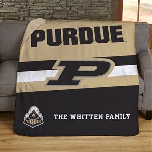 NCAA Stripe Purdue Boilermakers Personalized 50x60 Sherpa Blanket - 45787-S