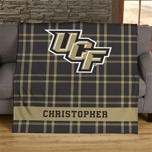 NCAA Plaid UCF Knights Personalized 50x60 Plush Fleece Blanket - 45819-F