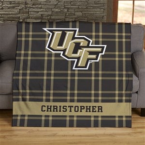 NCAA Plaid UCF Knights Personalized 50x60 Plush Fleece Blanket - 45819-F