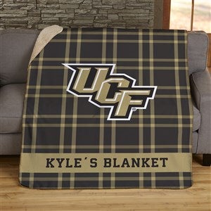 NCAA Plaid UCF Knights Personalized 60x80 Sherpa Blanket - 45819-SL