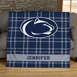 NCAA Plaid Penn State Nittany Lions Personalized 50x60 LW Fleece Blanket - 45827-LF