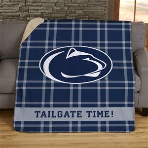 NCAA Plaid Penn State Nittany Lions Personalized 50x60 Sherpa Blanket - 45827-S
