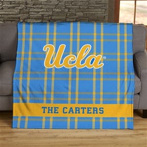 NCAA Plaid UCLA Bruins Personalized 50x60 Plush Fleece Blanket - 45831-F