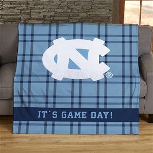 NCAA Plaid UNC Tarheels Personalized 60x80 Plush Fleece Blanket - 45832-FL