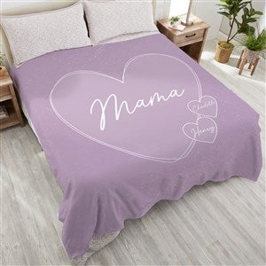 A Mothers Heart Personalized 90x90 Plush Queen Fleece Blanket - 45853-QU