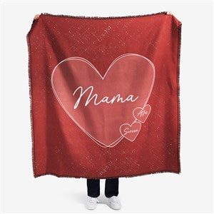 A Mothers Heart Personalized 50x60 Woven Throw - 45853-A