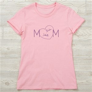 Mom Heart Personalized Next Level™ Ladies Fitted Tee - 45875-NL