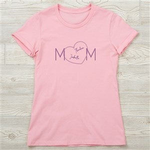 Mom Heart Personalized Ladies T-shirts - Next Level - 45875-NL