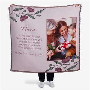 Floral Message for Mom Personalized 50x60 Woven Throw - 45896-A