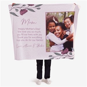 Floral Message for Mom Personalized 50x60 Sweatshirt Blanket - 45896-SW