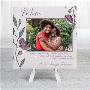 Floral Message for Mom Personalized Tabletop Canvas Print - 8x8 - 45897-8x8