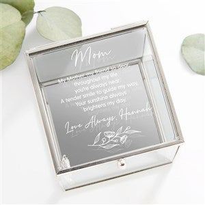 Floral Message For Mom Personalized Glass Jewelry Box - Silver - 45902-S