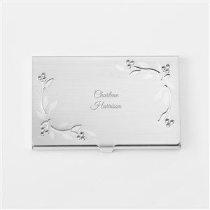Engraved Silver Leaves and Vines Card Case - 45911