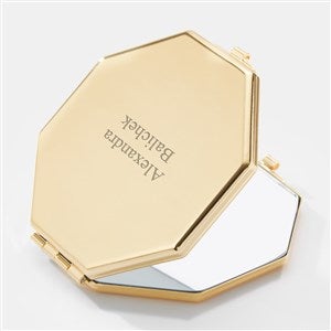 Engraved Gold Compact Mirror - 45913