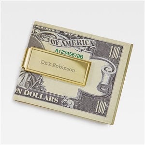 Engraved Gold Over Sterling Silver Money Clip - 45918