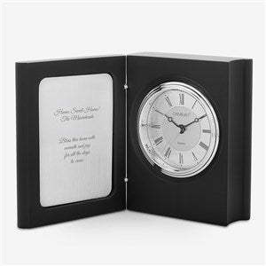 Engraved Black Small Book Clock and Keepsake - 45930