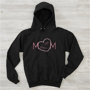 Mom Heart Personalized Hanes® Ladies Hooded Sweatshirt - 45954-BHS