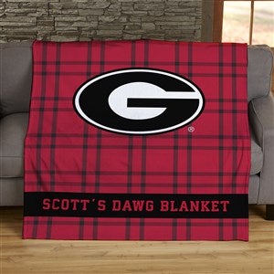 NCAA Plaid Georgia Bulldogs Personalized 50x60 Plush Fleece Blanket - 45955-F