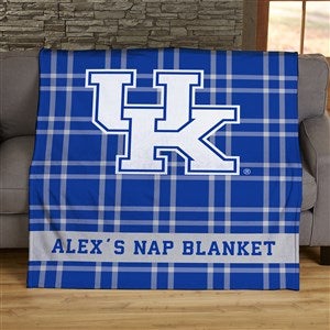 NCAA Plaid Kentucky Wildcats Personalized 50x60 Plush Fleece Blanket - 45956-F