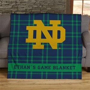 NCAA Plaid Notre Dame Fighting Irish Personalized 50x60 LW Fleece Blanket - 45957-LF