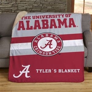 NCAA Stripe Alabama Crimson Tide Personalized 50x60 Sherpa Blanket - 45960-S