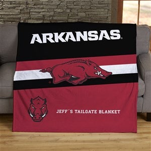 NCAA Stripe Arkansas Razorbacks Personalized 50x60 Plush Fleece Blanket - 45961-F