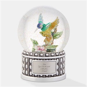 Engraved Jeweled Hummingbird Snow Globe - 45993