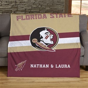 NCAA Stripe FSU Seminoles Personalized 50x60 Plush Fleece Blanket - 46007-F