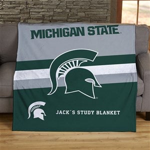 NCAA Stripe Michigan State Spartans Personalized 50x60 LW Fleece Blanket - 46009-LF