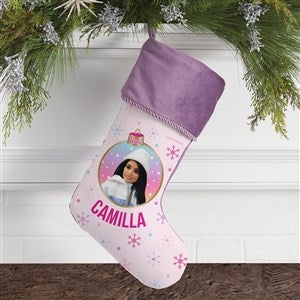 Merry & Bright Barbie Personalized Christmas Stockings - Purple - 46010-P