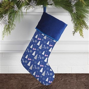 Winter Sparkle Barbie Personalized Christmas Stockings - Blue - 46011-BL