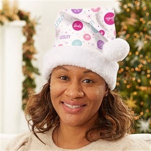 Merry & Bright Barbie™ Personalized Adult Santa Hat - 46014-A