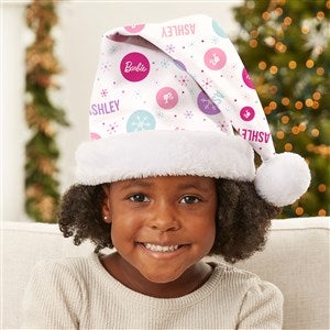 Merry & Bright Barbie™ Personalized Youth Santa Hat - 46014-Y