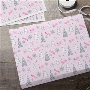 Winter Sparkle Barbie™ Personalized Wrapping Paper Sheets - Set of 3 - 46015-S