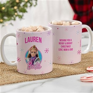 Merry & Bright Barbie Personalized Coffee Mug - White - 46016-S