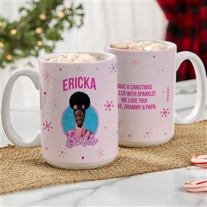 Merry & Bright Barbie™ Personalized Mug 15 oz.- White - 46016-L