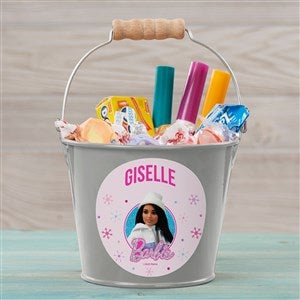 Merry & Bright Barbie Personalized Treat Buckets - Silver - 46018-S