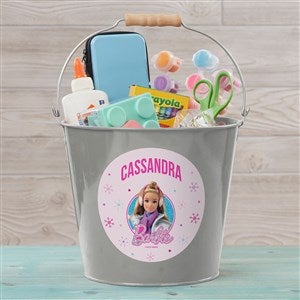 Merry & Bright Barbie Personalized Large Treat Buckets - Silver - 46018-SL