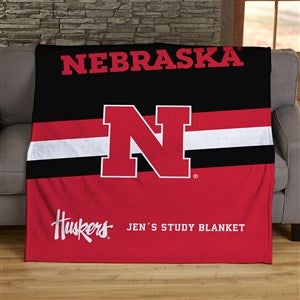 NCAA Stripe Nebraska Cornhuskers Personalized 50x60 LW Fleece Blanket - 46020-LF