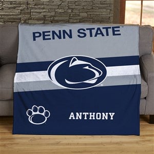 NCAA Stripe Penn State Nittany Lions Personalized 50x60 Plush Fleece Blanket - 46022-F