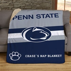 NCAA Stripe Penn State Nittany Lions Personalized 60x80 Sherpa Blanket - 46022-SL